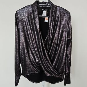 Ariella Metallic Black and Silver Blouse